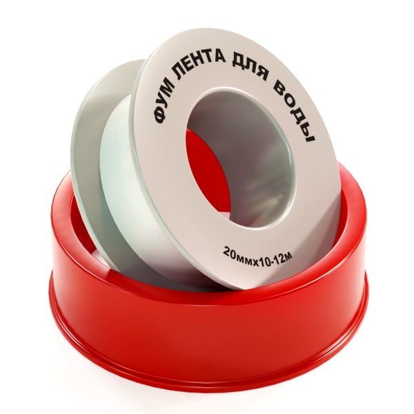 Лента ФУМ PTFE 20ммх10-12м катушка 30гр цвет: белый среда: вода