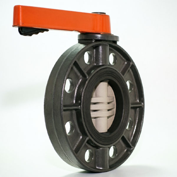 Затвор поворотный ПВХ промышленного применения без рукоятки Ду 125 мм BUT10 COMER