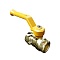 Кран латунный газ для манометра Ду-15 (1/2) Ру-16 ВР-ВР М20х1,5 ручка-бабочка жёлтая 44.15.В-В.2М.Б