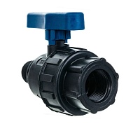 Кран PP-R 3/4х3/4 ВР-НР чёрный ручка-рычаг синяя RTP 19028