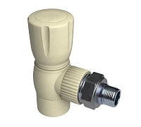 Кран PP-R Дн 20-1/2" СВ-НР угловой для радиатора серый Pro Aqua PA42108G